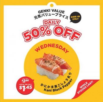 Genki-Sushi-50-OFF-Weekdays-Deals-Promotion-2-350x346 14 Nov-15 Dec 2023: Genki Sushi 50% OFF Weekdays Deals Promotion