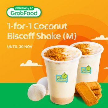 GrabFood-Mr-Coconut-1-For-1-Coconut-Biscoff-Shakes-Promotion-350x350 Now till 30 Nov 2023: GrabFood Mr Coconut 1-For-1 Coconut Biscoff Shakes Promotion