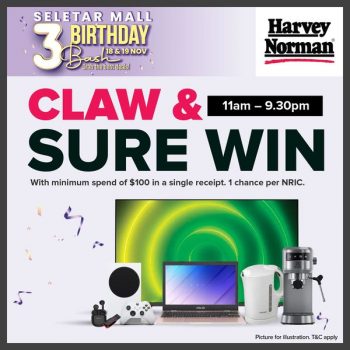 Harvey-Norman-3rd-Birthday-Bash-Special-at-Seletar-Mall-1-350x350 18-19 Nov 2023: Harvey Norman 3rd Birthday Bash Special at Seletar Mall