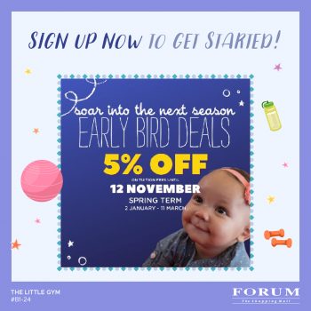 The-Little-Gym-Early-Bird-Deals-at-Forum-The-Shopping-Mall-350x350 Now till 12 Nov 2023: The Little Gym Early Bird Deals at Forum The Shopping Mall