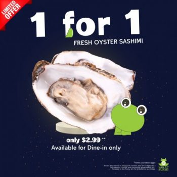 Sakae-Sushi-1-For-1-Oyster-Sashimi-Promotion-350x350 28 Dec 2023 Onward: Sakae Sushi 1-For-1 Oyster Sashimi Promotion