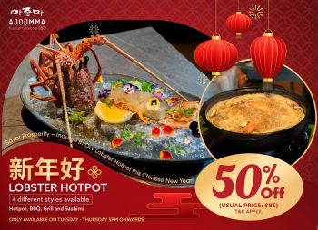 Ajoomma-Korean-Charcoal-Lobster-Hotpot-50-off-Promo-350x254 22 Jan 2024 Onward: Ajoomma Korean Charcoal - Lobster Hotpot 50% off Promo