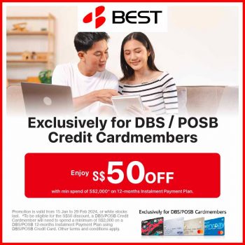 BEST-Denki-S50-off-Promo-for-DBS-POSB-Credit-Cardmembers-350x350 15 Jan 2024 Onward: BEST Denki - S$50 off Promo for DBS/POSB Credit Cardmembers