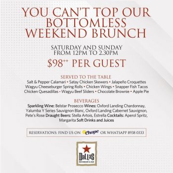 Dallas-Restaurant-Bar-Bottomless-Weekend-Brunch-350x350 22 Jan 2024 Onward: Dallas Restaurant & Bar - Bottomless Weekend Brunch