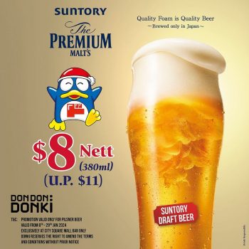 Don-Don-Donki-Suntory-Draft-Beer-Promo-350x350 Now till 29 Jan 2024: Don Don Donki - Suntory Draft Beer Promo