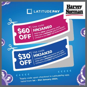 Harvey-Norman-LatitudePay-Promo-350x350 Now till 31 Jan 2024: Harvey Norman - LatitudePay Promo