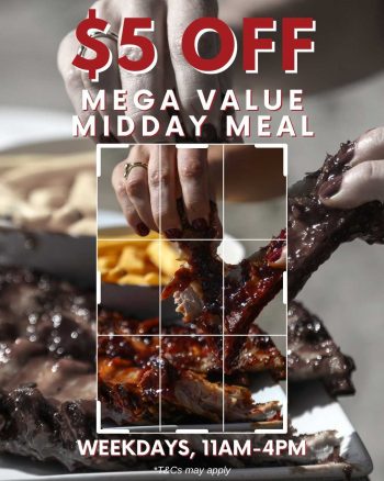 Morganfields-5-off-Mega-Value-Midday-Meal-350x438 15 Jan 2024 Onward: Morganfield's - $5 off Mega Value Midday Meal