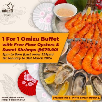 Shin-Minori-Japanese-Restaurant-1-for-1-Omizu-Buffet-Deal-350x350 Now till 31 Mar 2024: Shin Minori Japanese Restaurant - 1 for 1 Omizu Buffet Deal
