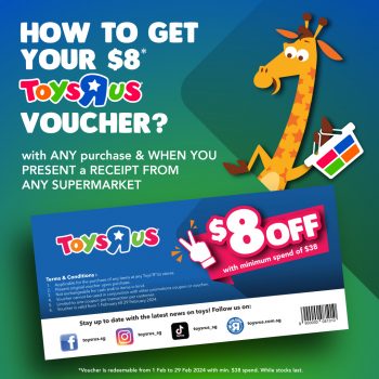 Toys-R-Us-Free-8-Voucher-Promo-350x350 1-29 Feb 2024: Toys"R"Us - Free $8 Voucher Promo