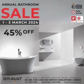 BRAVAT-Annual-Bathroom-Sale-350x350 1-3 Mar 2024: BRAVAT - Annual Bathroom Sale