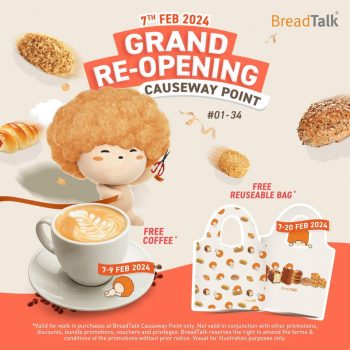 BreadTalk-Grand-Re-Opening-Promo-at-Causeway-Point-350x350 7-20 Feb 2024: BreadTalk - Grand Re-Opening Promo at Causeway Point