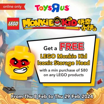 Toys-R-Us-LEGO-Monkie-Kid-Iconic-Storage-Head-Promo-350x350 Now till 29 Feb 2024: Toys"R"Us - LEGO Monkie Kid Iconic Storage Head Promo