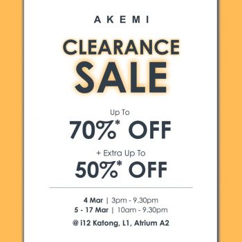 AKEMI-BIGGEST-Clearance-Sale-350x350 Now till 17 Mar 2024: AKEMI - BIGGEST Clearance Sale
