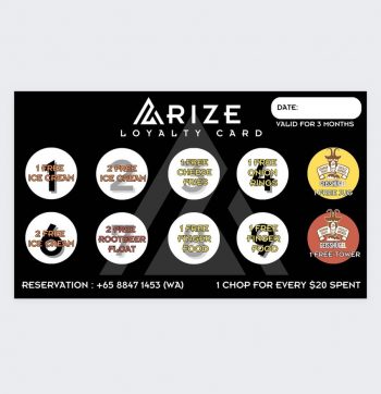 ARIZE-Bistro-New-Loyalty-Program-1-350x362 1 Mar 2024 Onward: ARIZE Bistro - New Loyalty Program