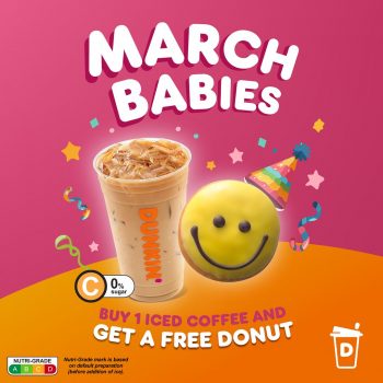 Dunkin-Free-donut-for-March-Babies-Promo-350x350 4-31 Mar 2024: Dunkin' - Free donut for March Babies Promo