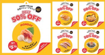 Genki-Sushi-50-Off-Promo-350x183 26 Feb-22 Mar 2024: Genki Sushi - 50% Off Promo