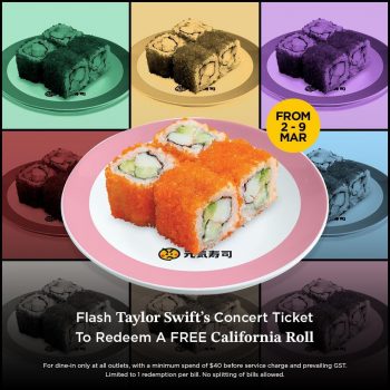 Genki-Sushi-Free-California-Roll-for-Swifties-350x350 2-9 Mar 2024: Genki Sushi - Free California Roll for  Swifties