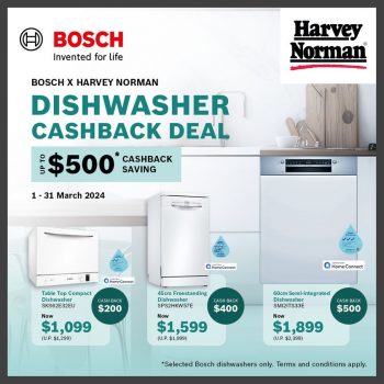 Harvey-Norman-Bosch-Dishwasher-Cashback-Deal-350x350 1-31 Mar 2024: Harvey Norman - Bosch Dishwasher Cashback Deal