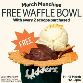 Udders-Ice-Cream-FREE-Waffle-Bowl-Promotion-350x350 11-15 Mar 2024: Udders Ice Cream - FREE Waffle Bowl Promotion