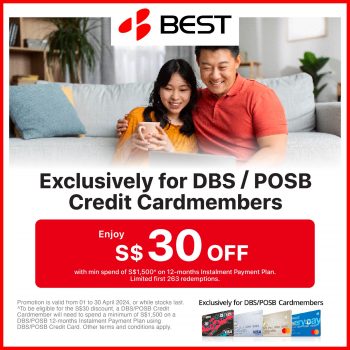 BEST-Denki-Special-Deal-for-DBS-POSB-Credit-Cardmembers-350x350 1-30 Apr 2024: BEST Denki - Special Deal for DBS/POSB Credit Cardmembers