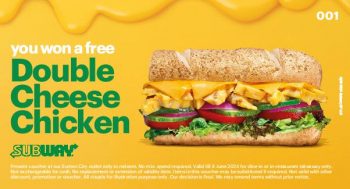 Subway-Free-Double-Cheese-Chicken-Sub-Promo-350x189 19-21 Apr 2024: Subway - Free Double Cheese Chicken Sub Promo