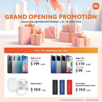 Xiaomi-Store-Grand-Opening-Promotion-at-Parkway-Parade-350x350 26-28 Apr 2024: Xiaomi - Store Grand Opening Promotion at Parkway Parade