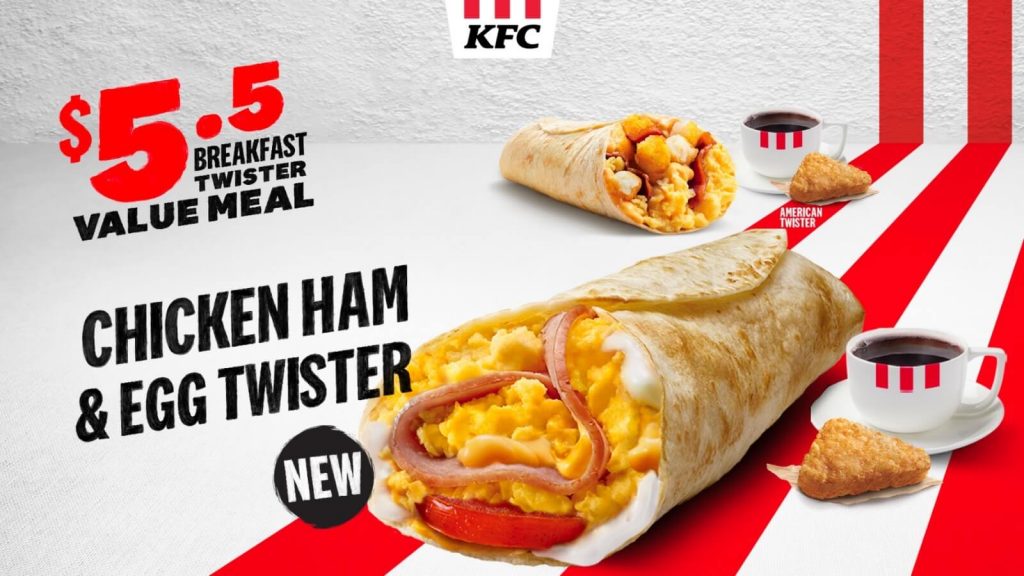 10-16 July 2024: KFC Singapore: Breakfast Twister Value Meal at $5.50 ...