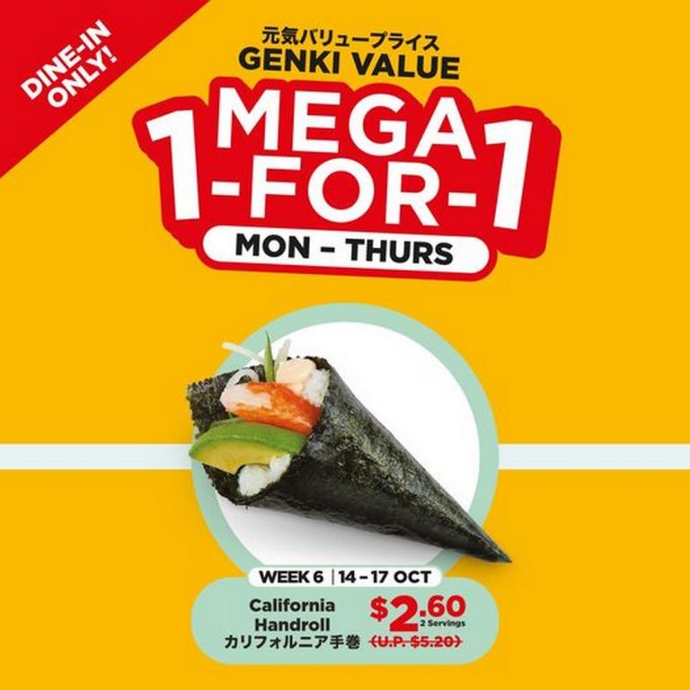 1417 October 2024 Genki Sushi Singapore Mega 1for1 California