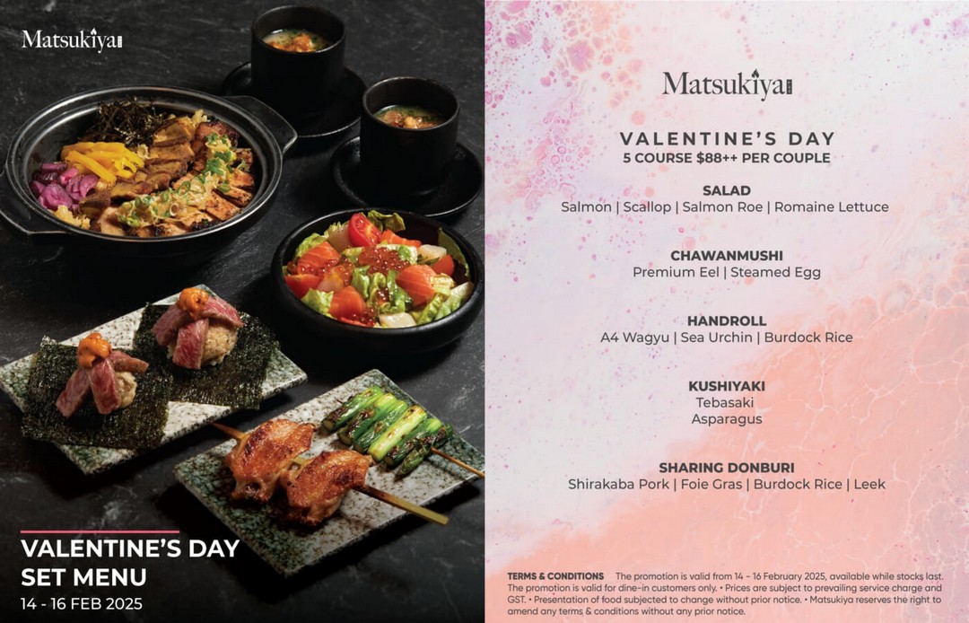 1416 February 2025 Matsukiya Valentine’s Day Set Menu A Romantic 5