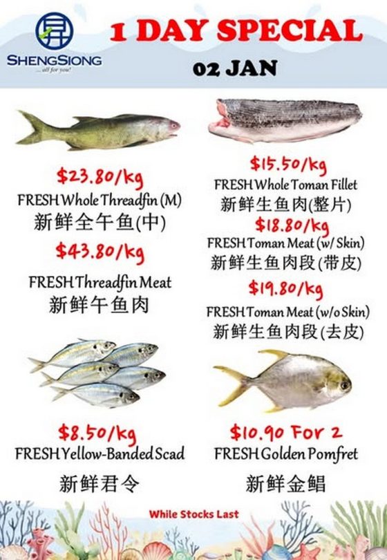 2 January 2025 Sheng Siong Supermarket Fresh Seafood 1Day Special