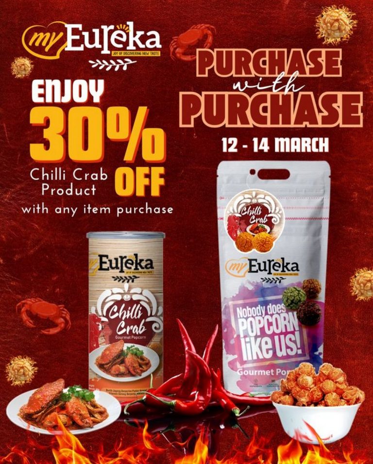 12-14 March 2025: MyEureka Singapore: 30% Off Chilli Crab Popcorn