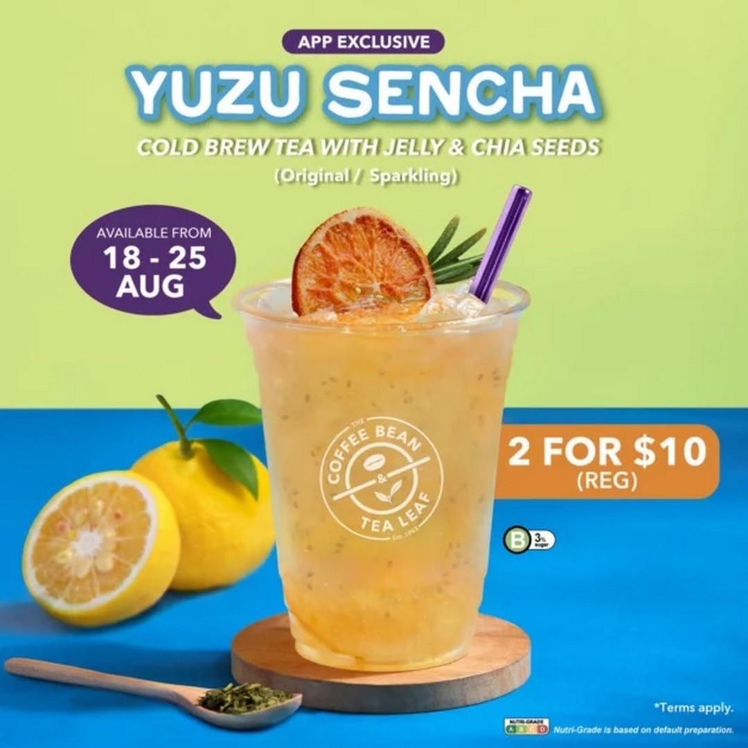 Coffee-Bean-Singapore-Yuzu-Sencha-Cold-Brew-2-for-10-Promotion 18-25 August 2025: Coffee Bean Singapore Yuzu Sencha Cold Brew 2-for-$10 Promotion, Exclusive App Deal