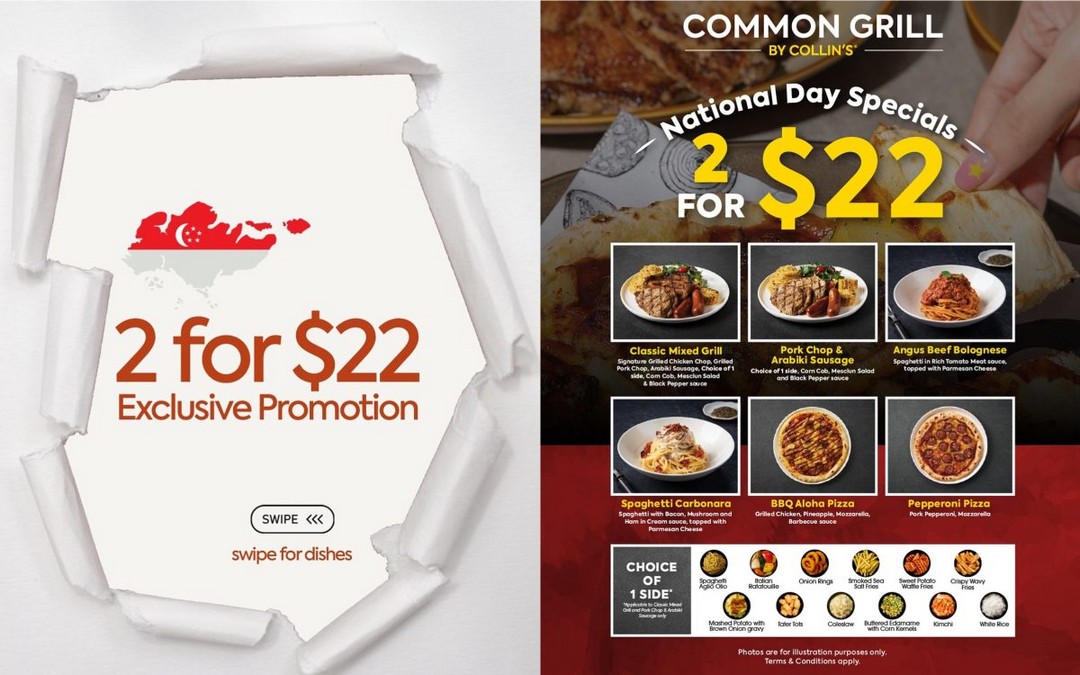 Common-Grill®-by-COLLINS®-Two-Specials-for-22-Promotion 7-31 August 2025: Common Grill® by COLLIN'S® Two Specials for $22 Promotion, Dine-in Feast at Selected Outlets