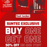 4–17 August 2025: Foot Locker Singapore, Buy 1 Get 1 50% Off Suntec Exclusive: Footwear & Apparel Promotion at Suntec City