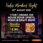 25 August 2025: Georges MADBar & Grill: 1-for-1 Wines & Draft Beers Promotion: Monday Happy Hour Treats at Siglap