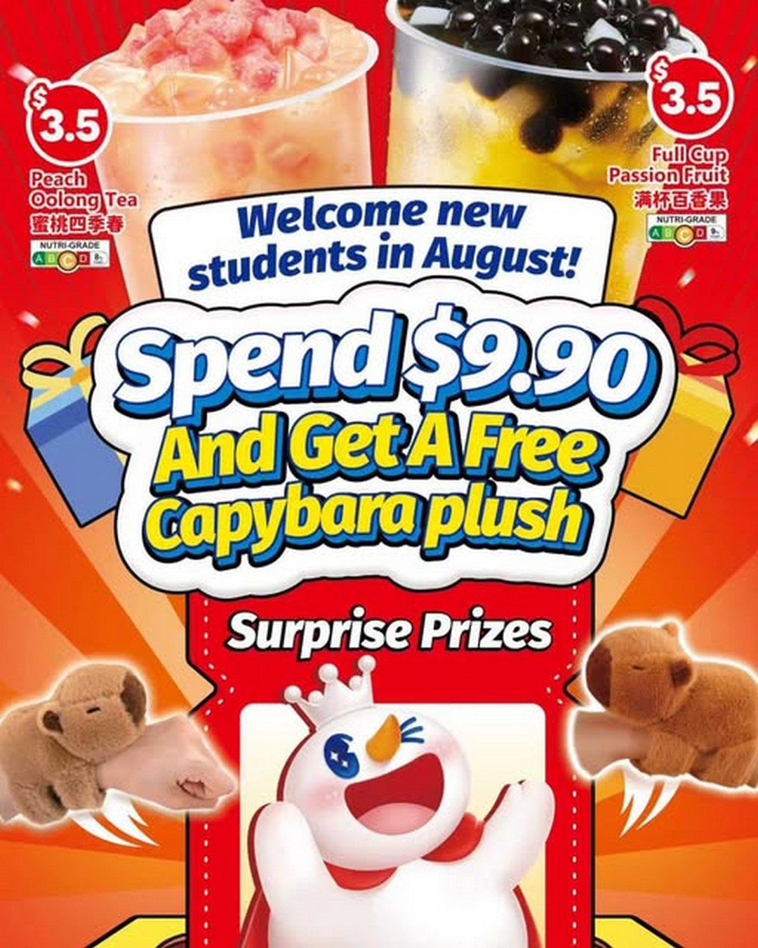 MIXUE-Singapore-Welcome-New-Students-Promotion 11–24 August 2025: MIXUE Singapore: Welcome New Students Promotion – Spend RM30 and Get a Free Capybara Plush