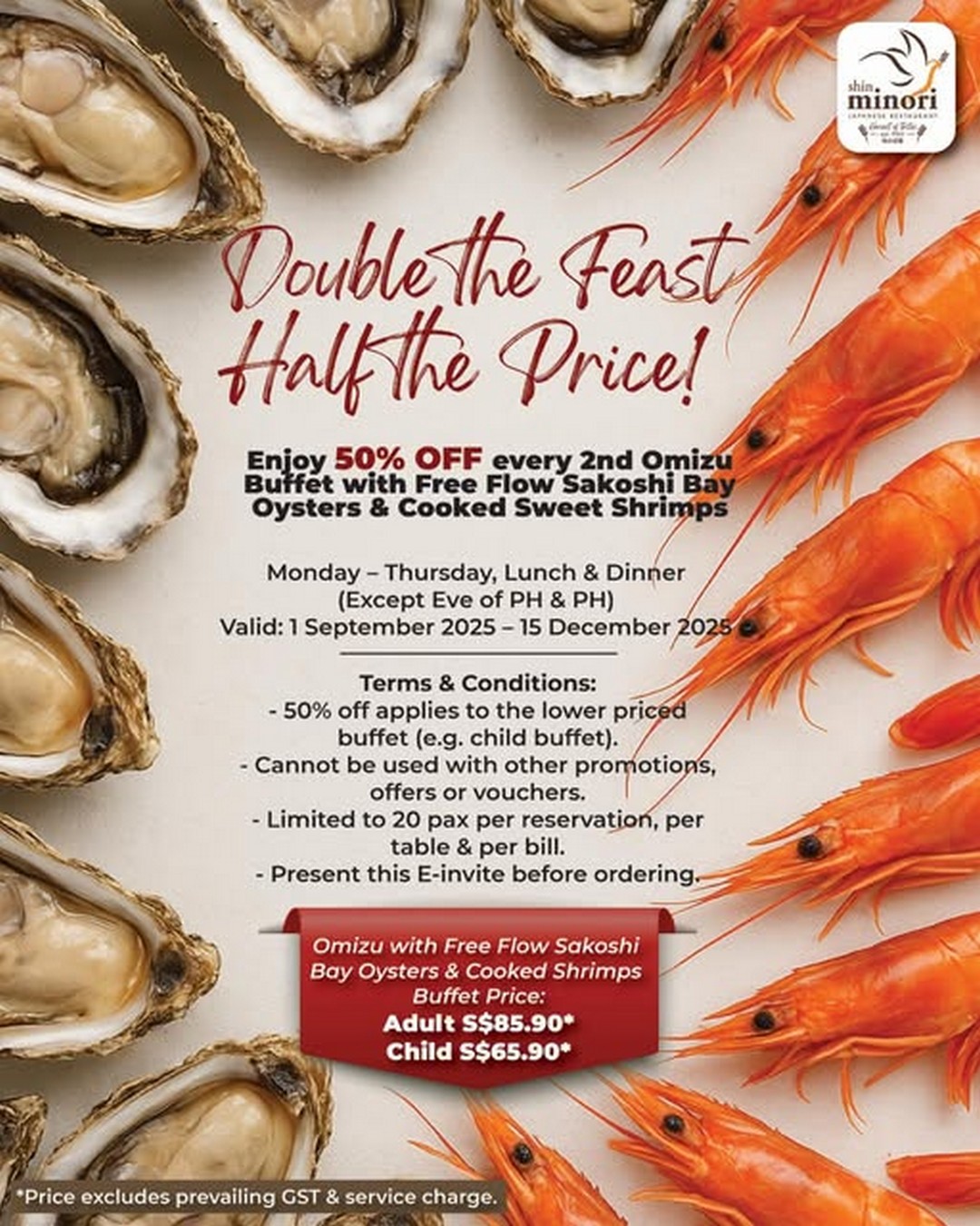 Shin-Minori-Japanese-Restaurant 1 September-15 December 2025: Shin Minori Japanese Restaurant: Omizu Buffet Promotion