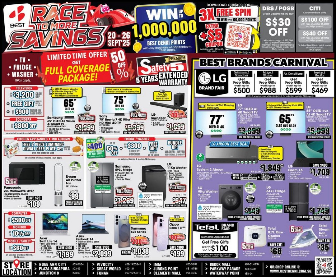 BEST-Denki-Race-to-More-Savings-Sale 20-26 September 2025: BEST Denki Race to More Savings Sale at Islandwide Stores and Online