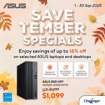 1-30 September 2025: Challenger Singapore: ASUS Laptops & Desktops Promotion – Save Up to $200