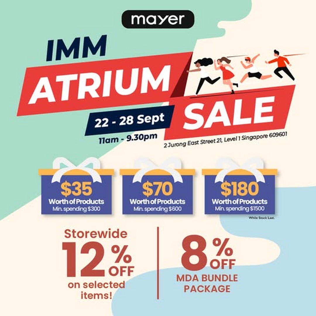 Mayer-Singapore-Atrium-Sale-at-IMM-Outlet-Mall 22-28 September 2025: Mayer Singapore Atrium Sale at IMM Outlet Mall, Storewide Discounts and Gift Redemption Promotion