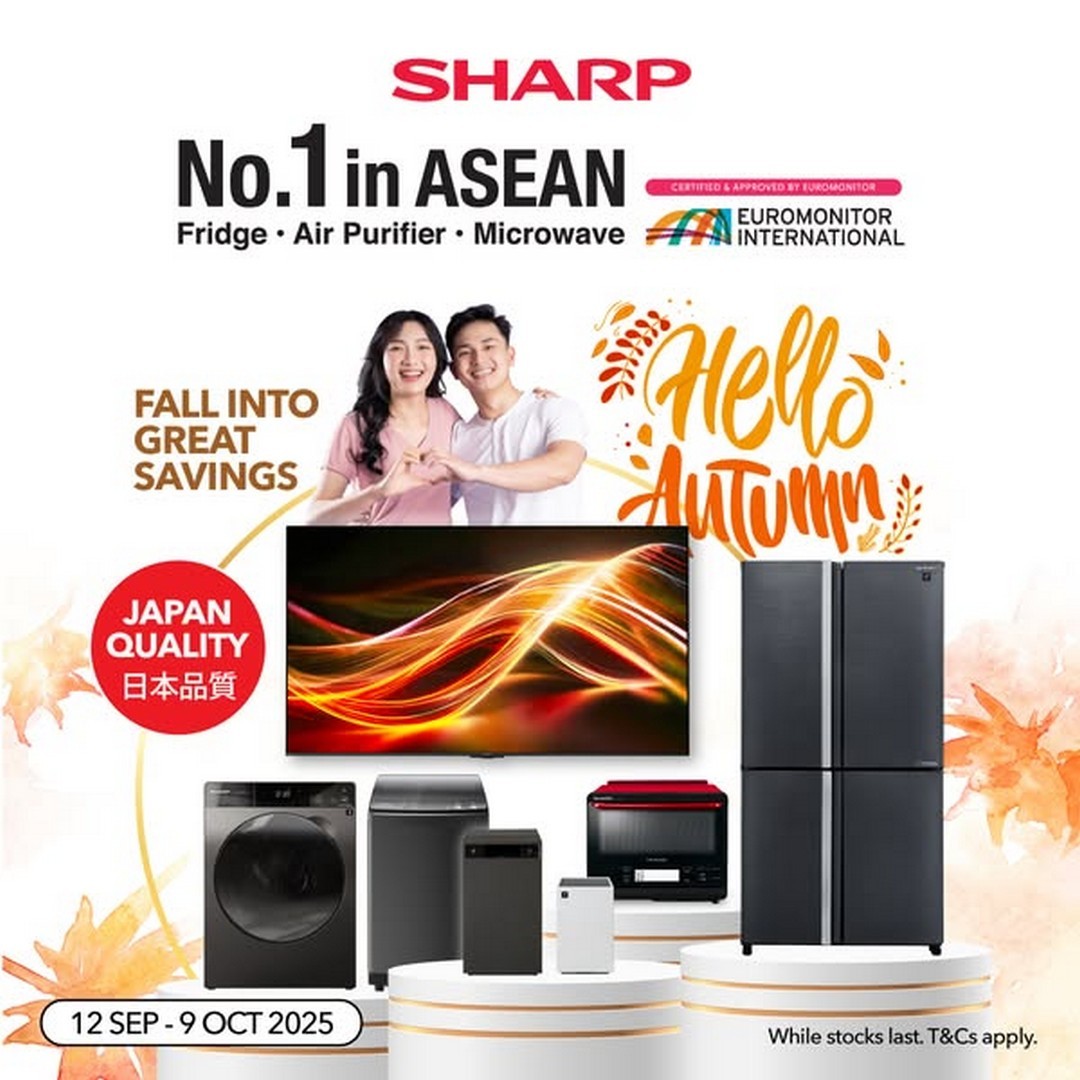 SHARP-Singapore-Autumn-Specials-Up-to-50-Off-Sale 12 September-9 October 2025: SHARP Singapore Autumn Specials Up to 50% Off Sale