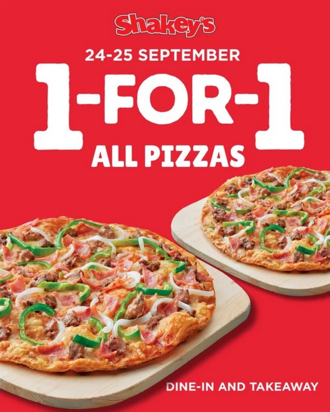Shakeys-Singapore-1-FOR-1-Pizza-Promotion 24-25 September 2025: Shakey’s Singapore: 1-FOR-1 Pizza Promotion Across All Sizes and Flavours