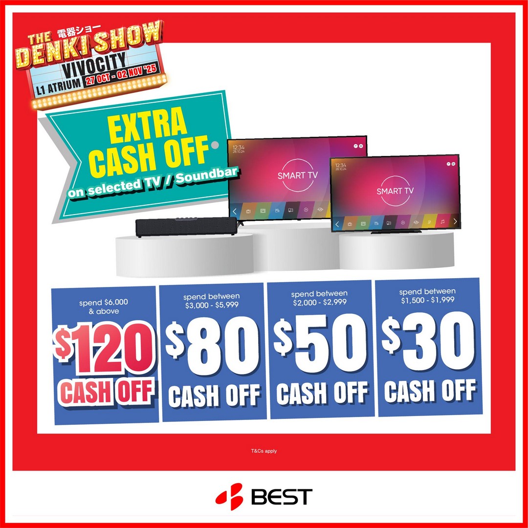 BEST-Denki-Singapore-Home-Appliance-Mega-Promotion-8 Now till 2 November 2025: BEST Denki Singapore: Home Appliance Mega Promotion at VivoCity