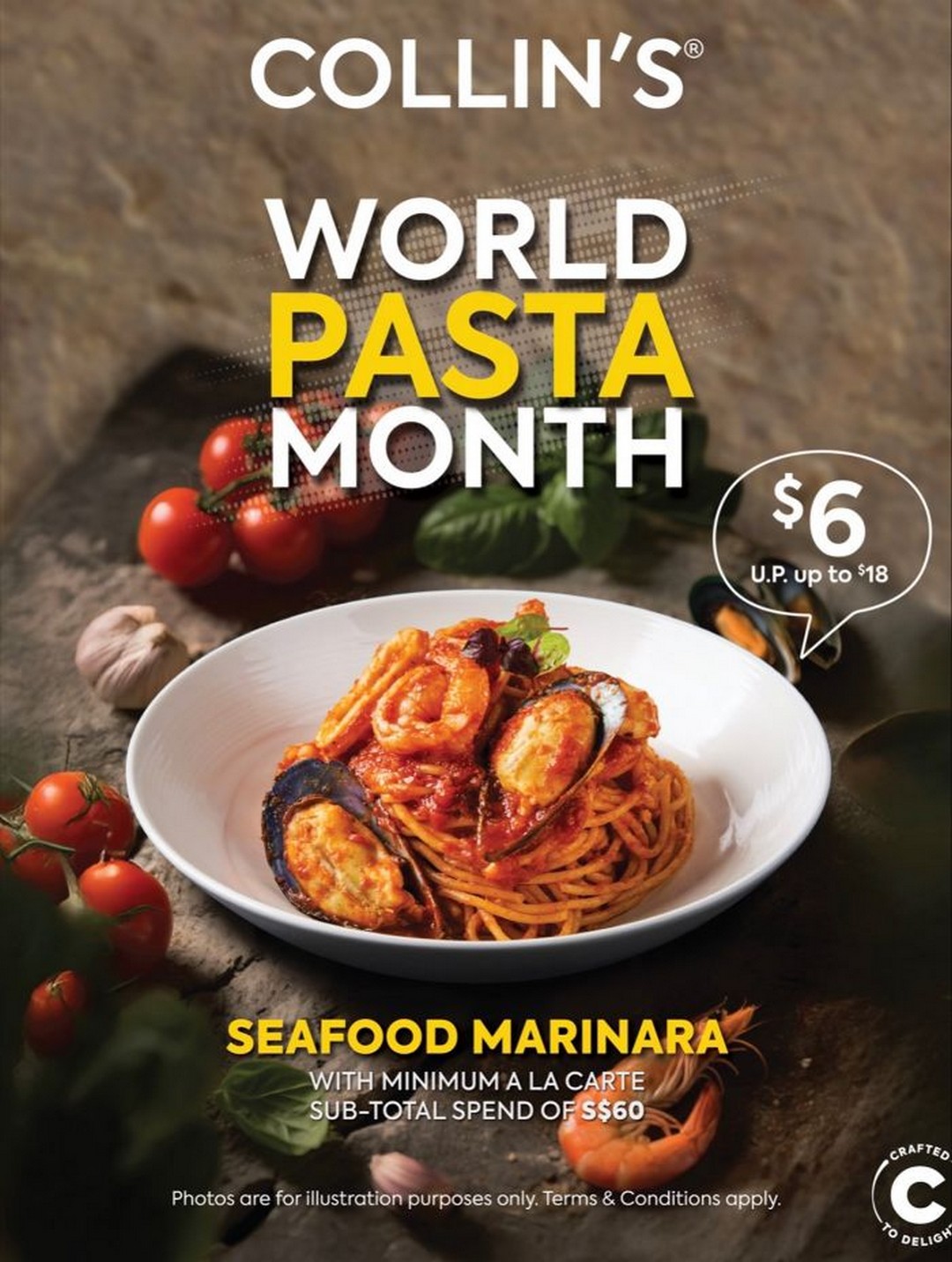 COLLINS-World-Pasta-Month-6-Seafood-Marinara-Promotion 15 October 2025 onwards: COLLIN’S World Pasta Month: $6 Seafood Marinara Promotion with Minimum Spend
