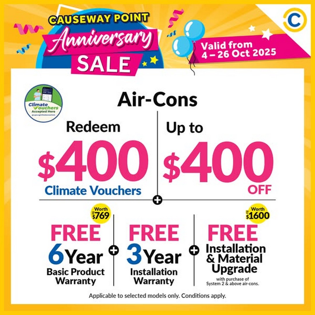 COURTS-Singapore-Causeway-Point-Anniversary-Celebration-3 4-26 October 2025: COURTS Singapore: Causeway Point Anniversary Celebration: Special Promotion with Up to 60% OFF