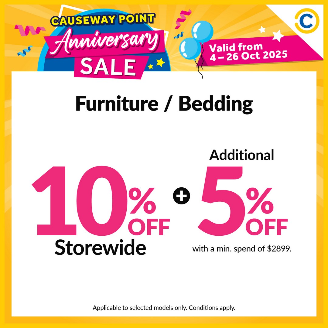 COURTS-Singapore-Causeway-Point-Anniversary-Celebration-7 4-26 October 2025: COURTS Singapore: Causeway Point Anniversary Celebration: Special Promotion with Up to 60% OFF