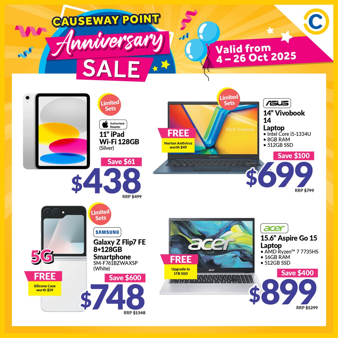 COURTS-Singapore-Causeway-Point-Anniversary-Celebration-9 4-26 October 2025: COURTS Singapore: Causeway Point Anniversary Celebration: Special Promotion with Up to 60% OFF