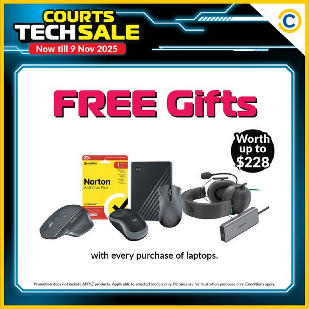 COURTS-Tech-Sale-Up-to-1600-Off-Desktops-Laptops-3 29 October–9 November 2025: COURTS Tech Sale: Up to $1,600 Off Desktops & Laptops + Free Gifts: Promotion