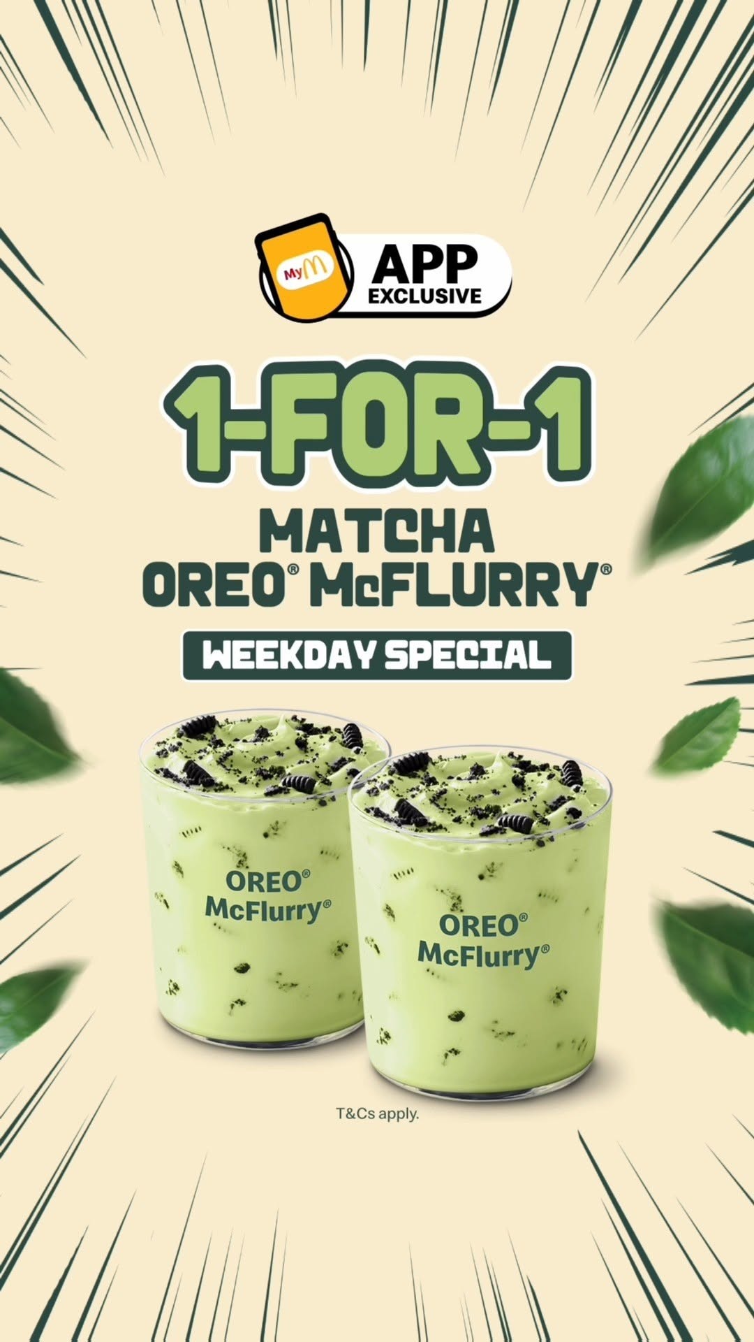 McDonalds-1-for-1-Matcha-OREO-McFlurry-Promotion 22 October 2025 Onward: McDonald’s: 1-for-1 Matcha OREO McFlurry Promotion – Weekday Special Deal