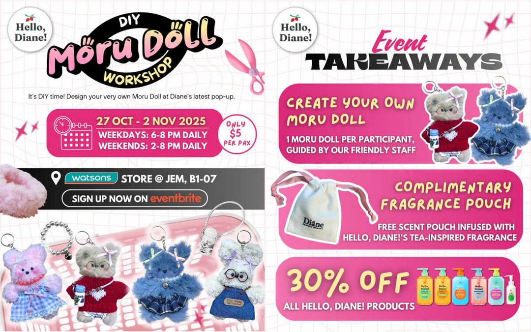 Moist-Diane-Singapore-DIY-Moru-Doll-Workshop-30-Off 27 October-2 November 2025: Moist Diane Singapore: DIY Moru Doll Workshop & 30% Off Promotion